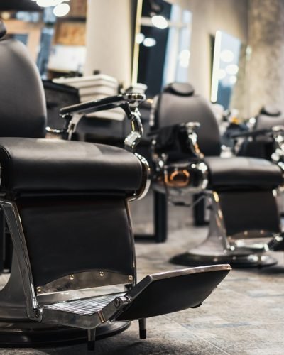 Empty chairs at barber shop