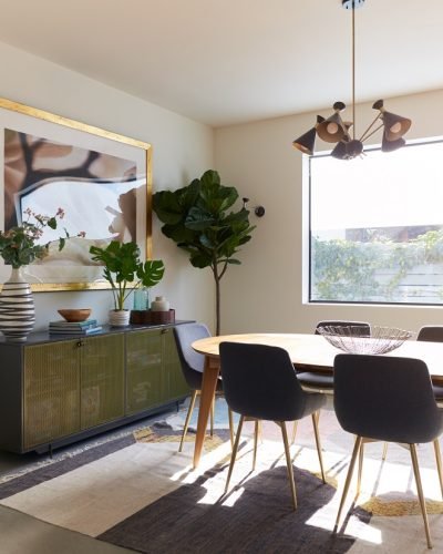 Interior Shot Of Stylish Modern Dining Room In Empty House
